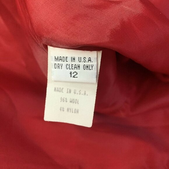 Gianni Size 12 Wool Nylon Red Front Open Blazer USA Vintage - Picture 6 of 6